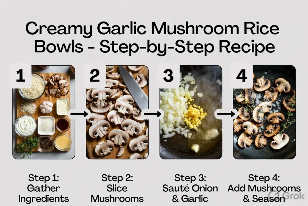 Garlic Mushroom Rice Bowls