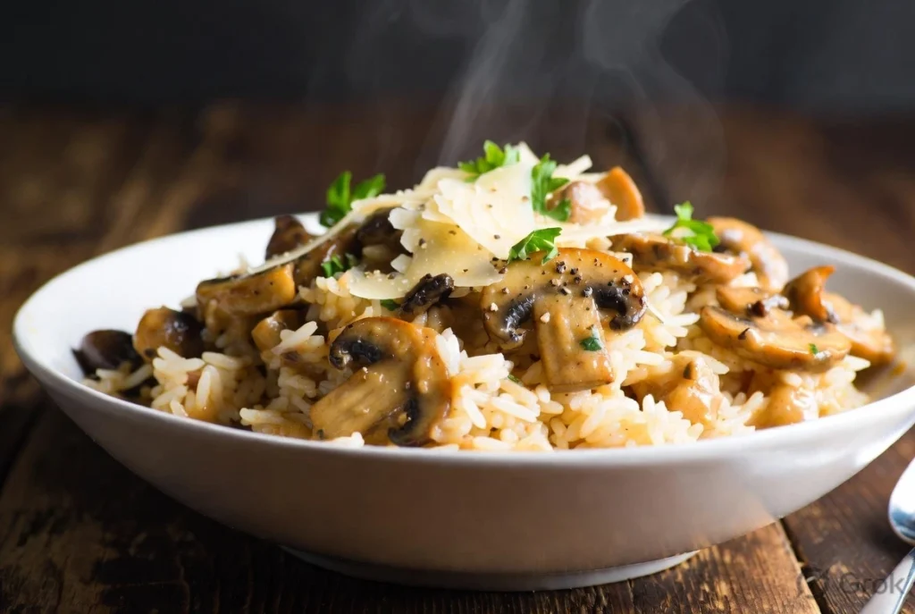 Garlic Mushroom Rice Bowls