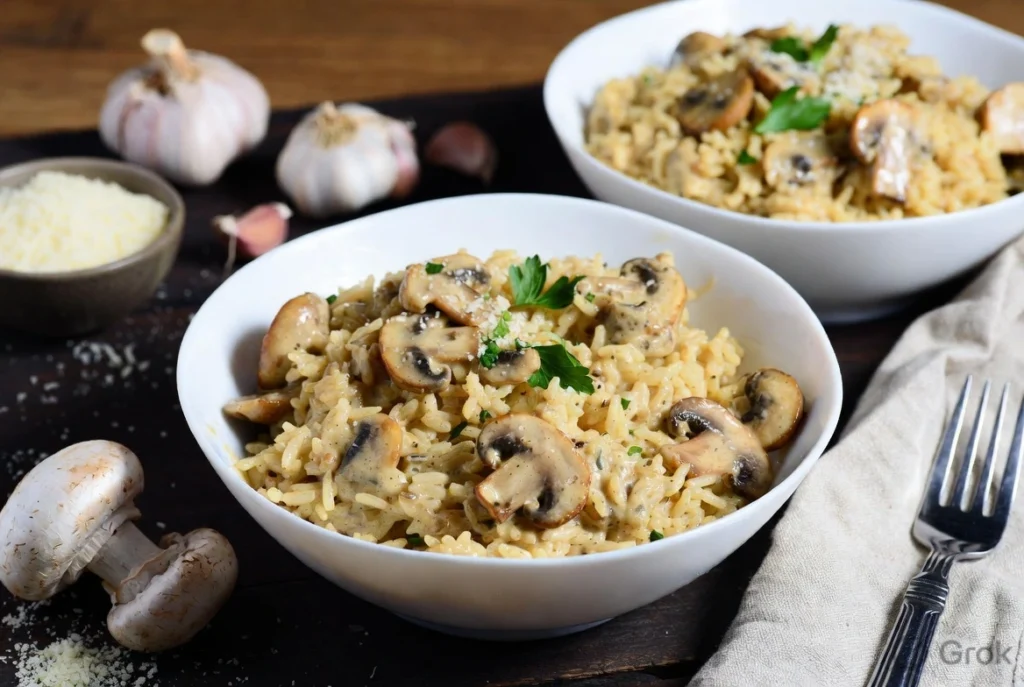 Garlic Mushroom Rice Bowls