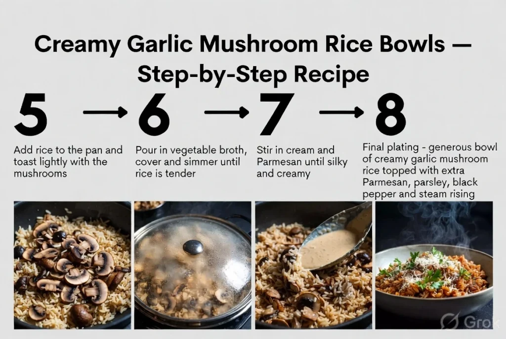 Garlic Mushroom Rice Bowls