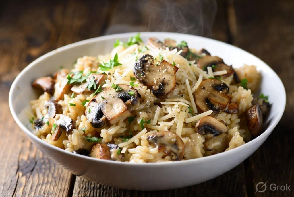 Garlic Mushroom Rice Bowls