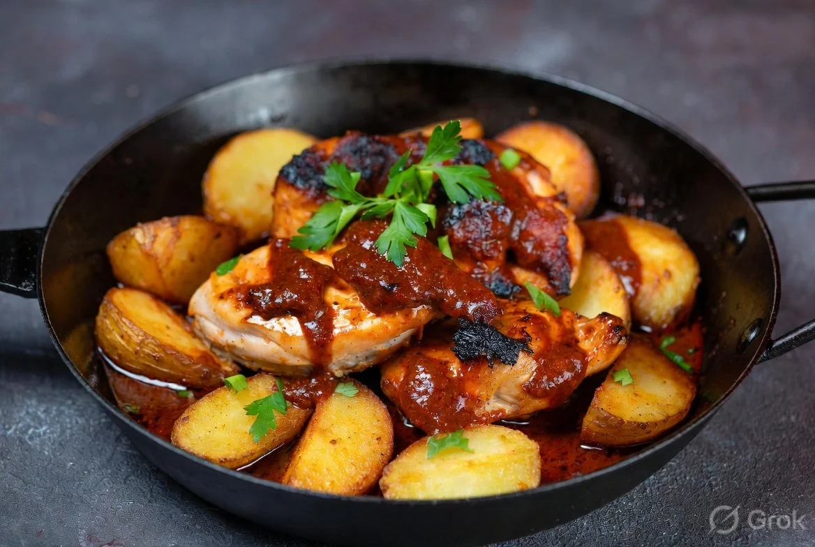 Chicken and Potatoes with Smoky Sauce Recipe